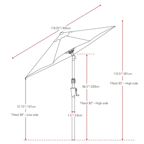 CorLiving Contemporary 10 ft. Deluxe Tilting Patio Umbrella - Lime Green