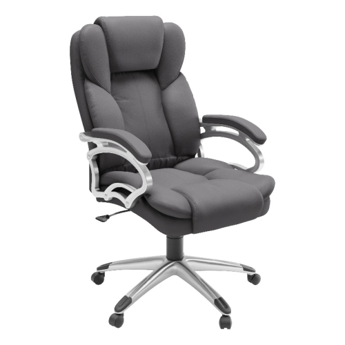 CorLiving Workspace High-Back Faux Leather Executive Chair - Steel Grey