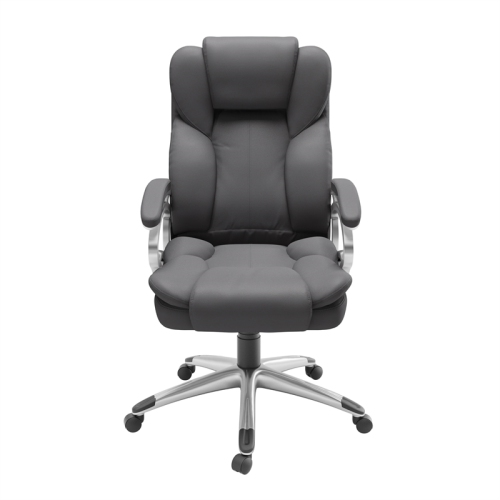 CorLiving Workspace High-Back Faux Leather Executive Chair - Steel Grey