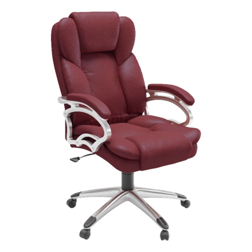 Fauteuil de bureau en similicuir à dossier haut Workspace de CorLiving - Rouge brique