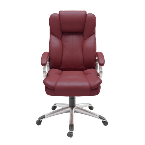 Fauteuil de bureau en similicuir à dossier haut Workspace de CorLiving - Rouge brique