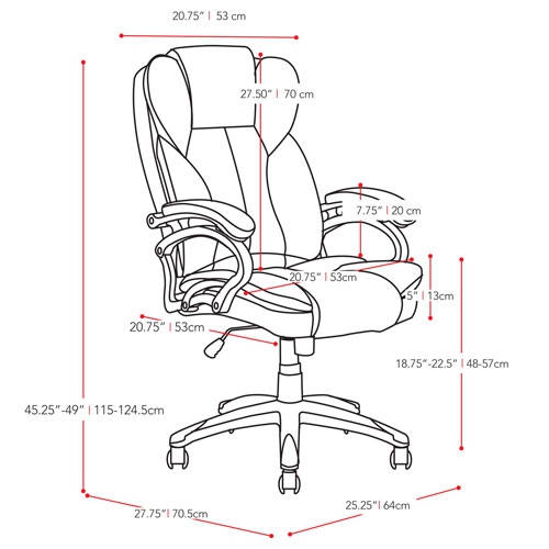 CORLIVING  Workspace High-Back Faux Leather Executive Chair - Cobalt In Blue