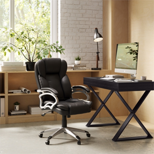 Corliving Workspace Leatherette Manager & Executive Chair - Black