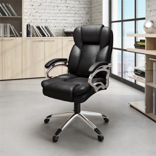 Corliving Workspace Leatherette Manager & Executive Chair - Black