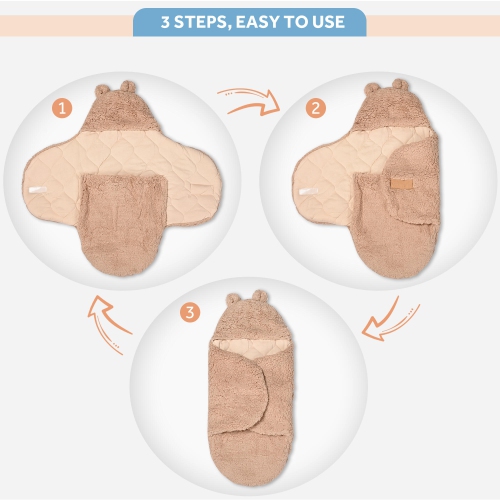 2.5 Tog Baby Swaddle Blanket , Boys Girls Cute Cotton Plush Receiving Blanket Sleep Sacks