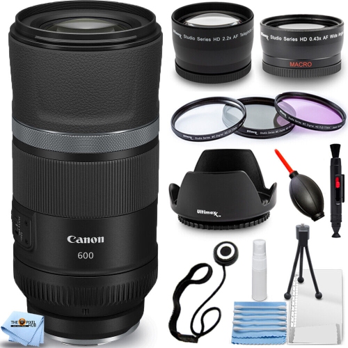 CANON  Rf 600MM F/11 Is Stm Lens 3986C002 + Telephoto And Wide Angle Lens Bundle