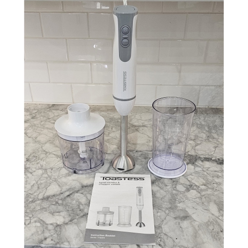 Toastess - Hand Blender and Chopper Combo, 2 Speeds, 260 Watts, White