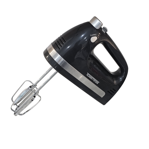 Toastess - 5 Speed Hand Mixer, Whisks and Dough Hook Included, 350 Watts, Black
