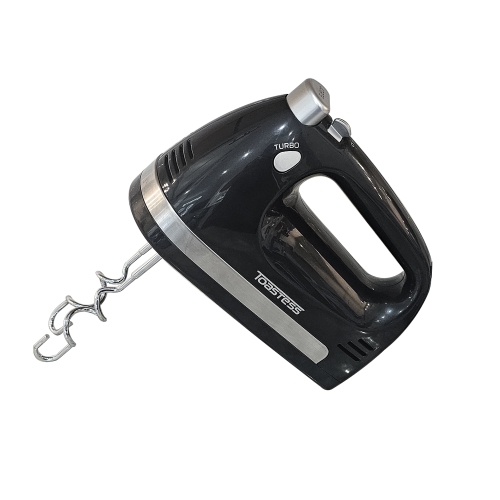 Toastess - 5 Speed Hand Mixer, Whisks and Dough Hook Included, 350 Watts, Black