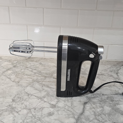 Toastess - 5 Speed Hand Mixer, Whisks and Dough Hook Included, 350 Watts, Black