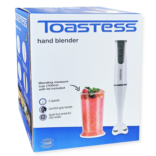 Toastess - Hand Blender with Measuring Cup 700ml, 2 Speeds, 260 Watts, White