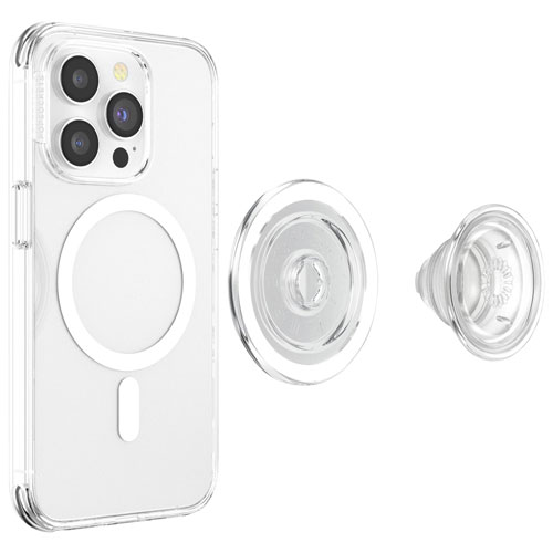 PopGrip For MagSafe Round with Adapter Ring - Clear