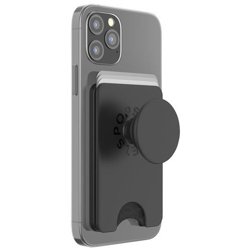 Portefeuille à prise extensible et support universel MagSafe PopWallet+ de PopSockets - Noir