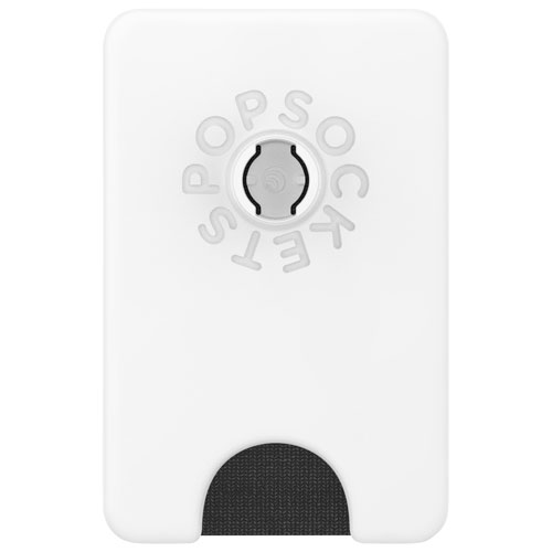 Portefeuille à prise extensible et support universel MagSafe PopWallet+ de PopSockets - Blanc/Transparent