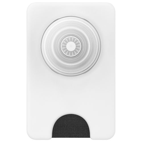 Portefeuille à prise extensible et support universel MagSafe PopWallet+ de PopSockets - Blanc/Transparent