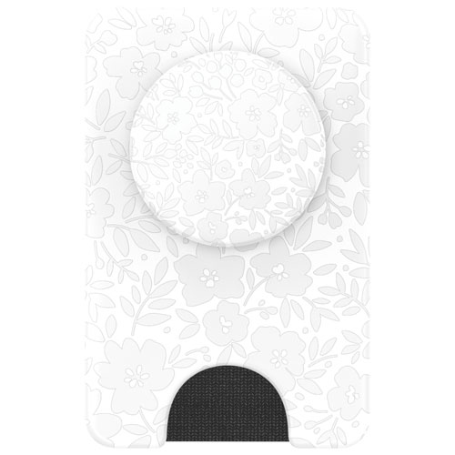 PopSockets MagSafe PopWallet+ (Plus) Universal Cell Phone Expanding Grip & Stand - White/Flower