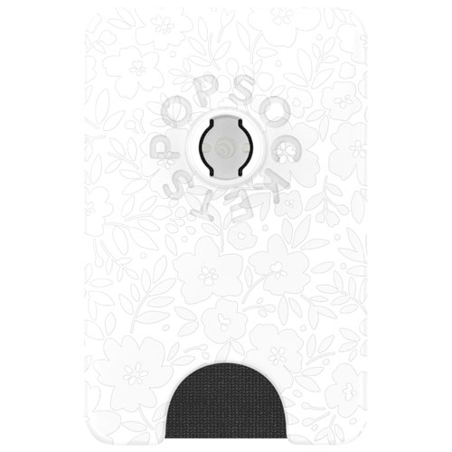 PopSockets MagSafe PopWallet+ (Plus) Universal Cell Phone Expanding Grip & Stand - White/Flower