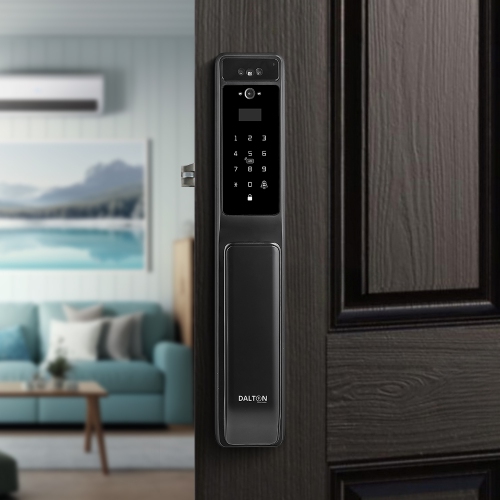 DALTON SMART LOCKS Smart Lock Fingerprint Wi-Fi Deadbolt Camera, 3D Face Rec Black Works with Google & Alexa