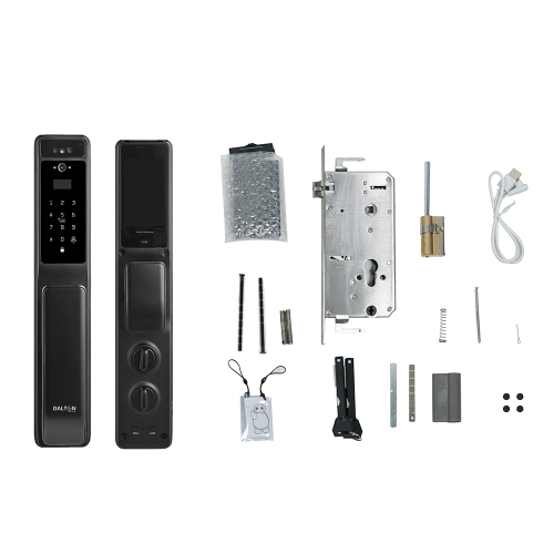 DALTON SMART LOCKS Smart Lock Fingerprint Wi-Fi Deadbolt Camera, 3D Face Rec Black Works with Google & Alexa