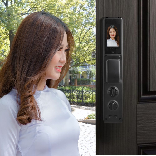 DALTON SMART LOCKS Smart Lock Fingerprint Wi-Fi Deadbolt Camera, 3D Face Rec Black Works with Google & Alexa