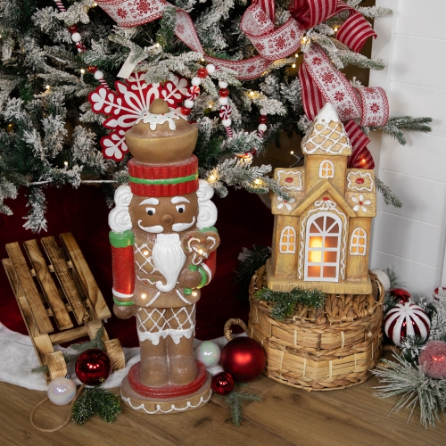 LED Lighted Gingerbread Nutcracker Christmas Figurine - 25.5"