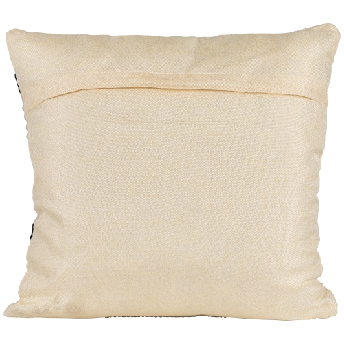 20" White and Black Handloom Woven Outdoor Square Throw Pillow