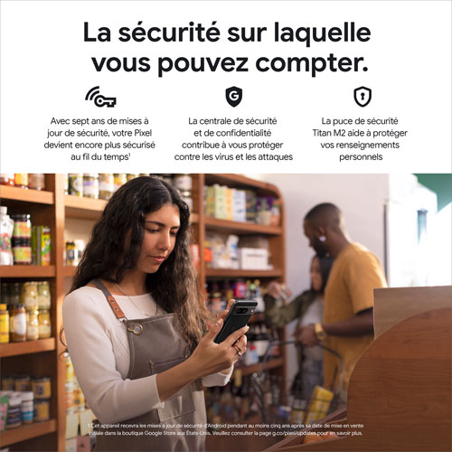 Pixel 8 de 128 Go de Google avec Freedom Mobile - Noir volcanique - Paiement Balance mensuel
