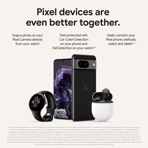 Pixel 8 de 128 Go de Google avec Freedom Mobile - Vert lichen - Paiement Balance mensuel