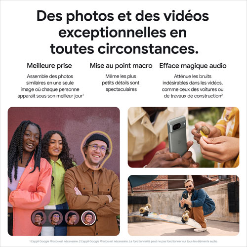 Pixel 8 de 256 Go de Google avec Freedom Mobile - Rose - Paiement Balance mensuel