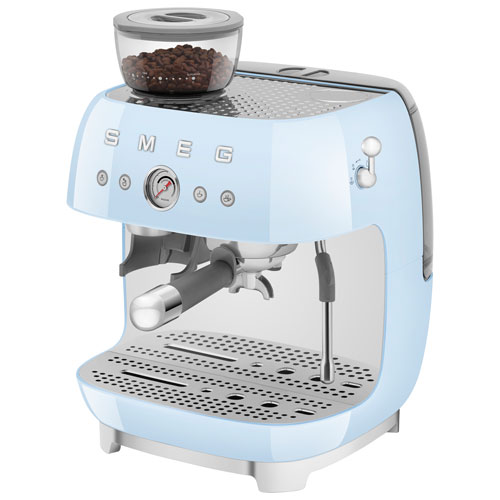 Machine à espresso manuelle de Smeg avec mousseur et moulin à café - Bleu pastel