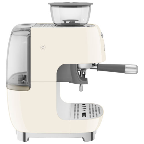 Machine à espresso manuelle de Smeg avec mousseur et moulin à café - Crème