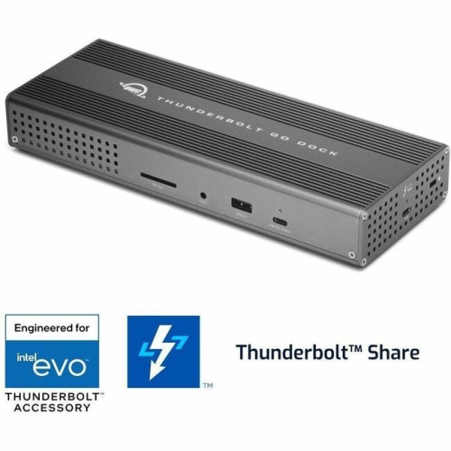 OWC Thunderbolt Go Dock, Built in Power Supply, 90W Charging, TB4, USB, HDMI, 2.5GbE, SD, Also Compatible with USB-C Devices, Supports Thunderbolt