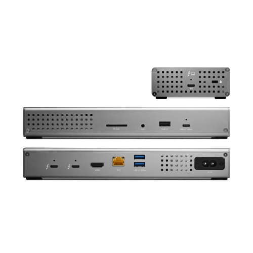OWC Thunderbolt Go Dock, Built in Power Supply, 90W Charging, TB4, USB, HDMI, 2.5GbE, SD, Also Compatible with USB-C Devices, Supports Thunderbolt