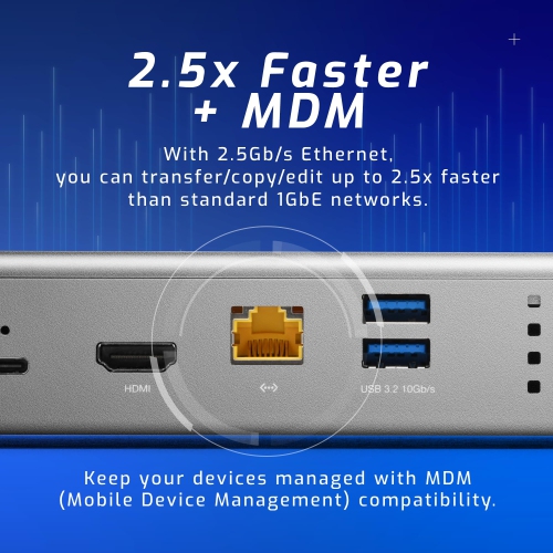 OWC Thunderbolt Go Dock, Built in Power Supply, 90W Charging, TB4, USB, HDMI, 2.5GbE, SD, Also Compatible with USB-C Devices, Supports Thunderbolt
