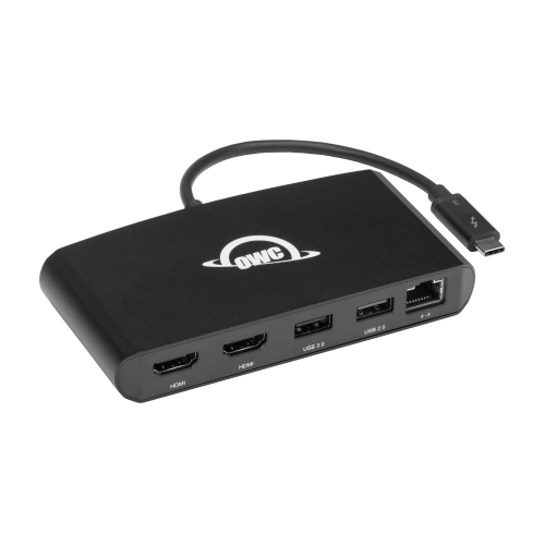 Mini station d'accueil Thunderbolt à 5 ports OWC - 2 ports HDMI, 1 ports USB 3, 1 ports USB 2, Ethernet 1000BT *Alimentation par bus*