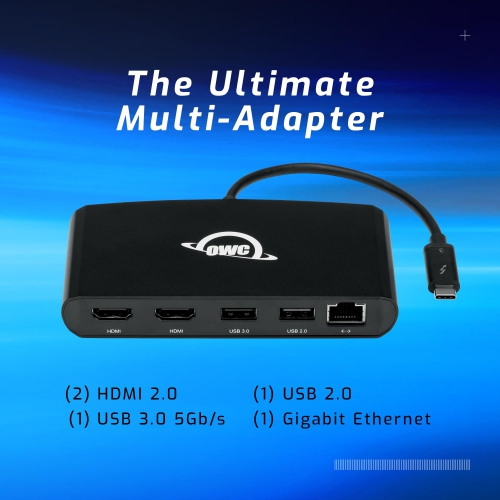 Mini station d'accueil Thunderbolt à 5 ports OWC - 2 ports HDMI, 1 ports USB 3, 1 ports USB 2, Ethernet 1000BT *Alimentation par bus*