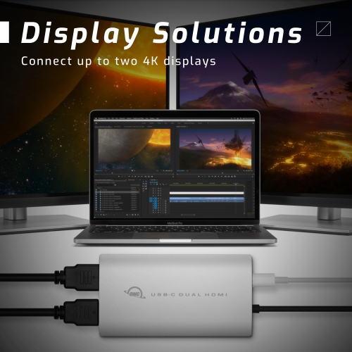 OWC USB-C Dual HDMI 4K Display Adapter with DisplayLink