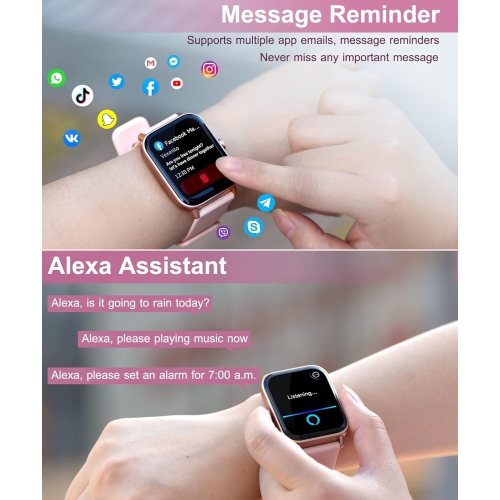 Gleam Up Smart Watch for Men Women | Fitness Tracker with Heart Rate Blood Oxygen Sleep Monitor 100 Sports Modes IP68 Waterproof Smart Watch for