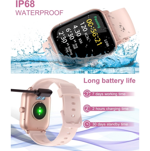 Gleam Up Smart Watch for Men Women | Fitness Tracker with Heart Rate Blood Oxygen Sleep Monitor 100 Sports Modes IP68 Waterproof Smart Watch for