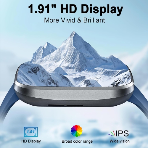 2025 Bluetooth Calling Smart Watch for Men & Women – 1.91" Fitness Tracker with Heart Rate & Sleep Monitor, 120+ Sports Modes, IP68 Waterproof,