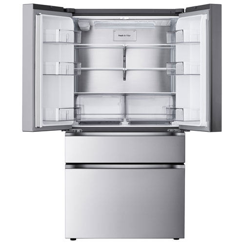 Réfrigérateur à deux portes de 29,6 pi³ et 36 po avec distributeur d'eau et de glaçons de LG - Inox résistant aux taches