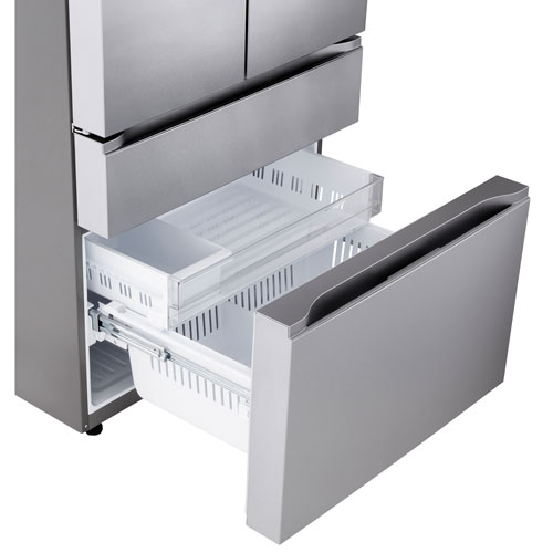 Réfrigérateur à deux portes de 29,6 pi³ et 36 po avec distributeur d'eau et de glaçons de LG - Inox résistant aux taches