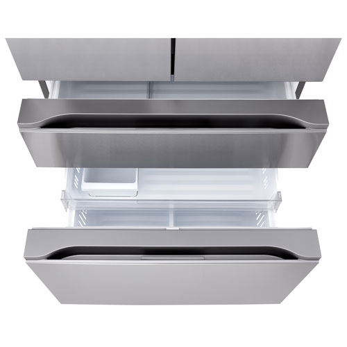 Réfrigérateur à deux portes de 29,6 pi³ et 36 po avec distributeur d'eau et de glaçons de LG - Inox résistant aux taches