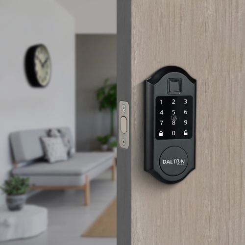 DALTON SMART LOCKS Smart Lock Home Lock Fingerprint Bluetooth Deadbolt 1 3/8 -2 inches Doors Black