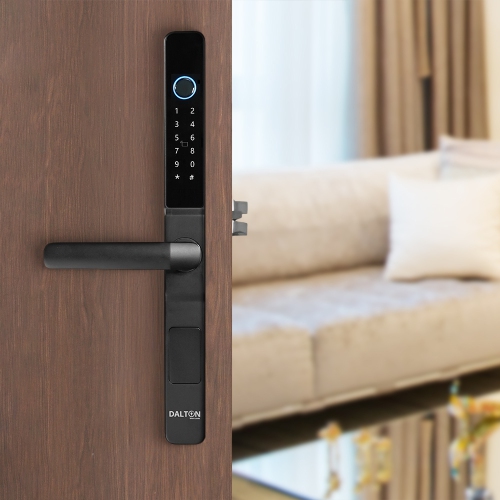 Serrure intelligente sans perceuse DALTON conçue pour portes de patio en verre 10-12 mm pavé numérique Bluetooth à empreintes digitales