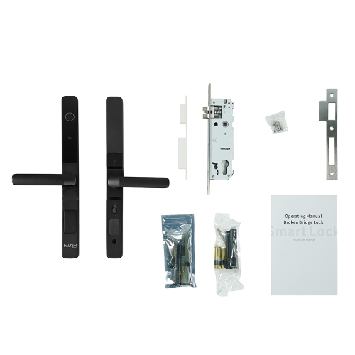 Serrure intelligente sans perceuse DALTON conçue pour portes de patio en verre 10-12 mm pavé numérique Bluetooth à empreintes digitales