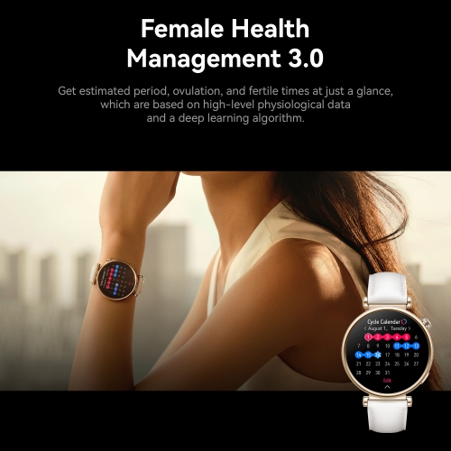 Montre intelligente HUAWEI Watch GT 4 41&nbsp;mm, autonomie de 7 jours, gestion de la santé féminine, suivi de la santé 24/7, compatible avec Android