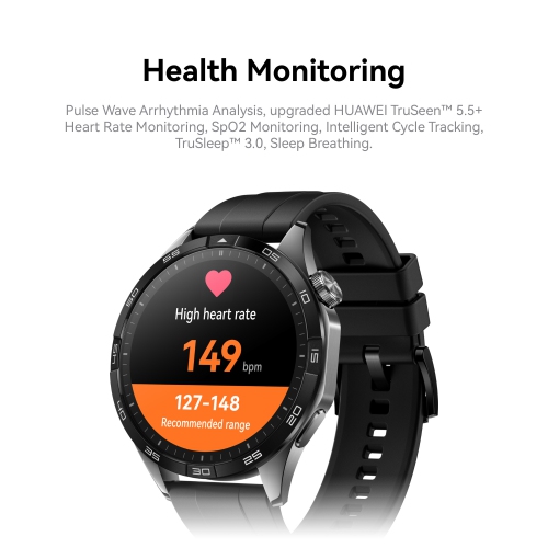 HUAWEI Watch GT 4 46mm Smartwatch Up to 2 Weeks Battery Life Dual Band GPS 24 7 Health Monitoring Compatible with Andriod iOS Black