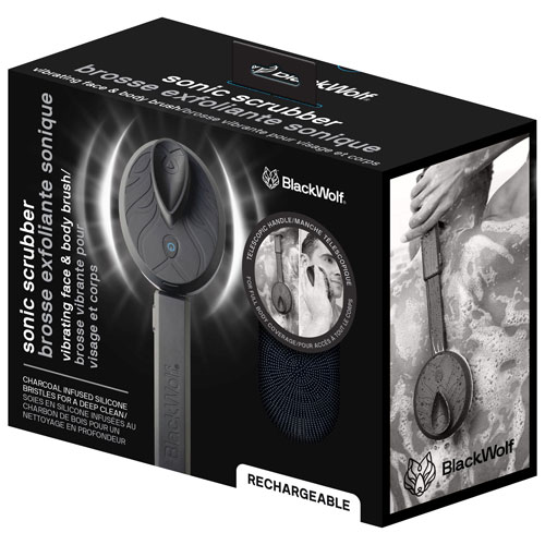 Black Wolf Sonic Scrubber Pro Vibrating Face & Body Brush - Black