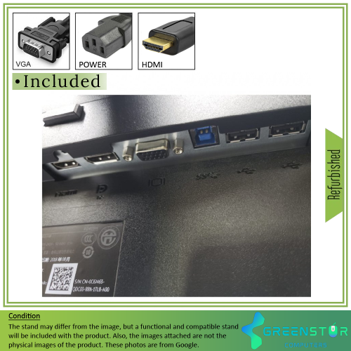 Refurbished(Good) - Dell P2419H 24" Widescreen 1920x1080 FHD Ultrathin Bezel LED-backlight LCD IPS Monitor